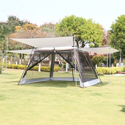 Outdoor Automatic Canopy Tent Camping Living Room Tent Rainproof Courtyard Mosquito Net Beach Sunshade Black Glue Sunshade