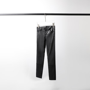 
TANG TOWN stretch lambskin crotch pencil trousers
