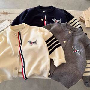 
Children's knitwear men's college style 2026 spring new children's striped sweater cardigan baby coat women's style