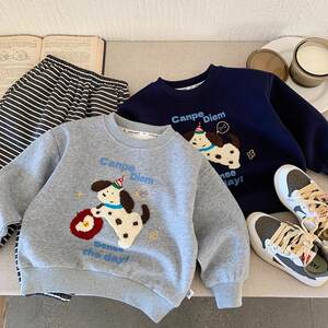 
Children's sweatshirts 2026 spring and autumn new style boys' cartoon puppy tops female baby casual long-sleeved T-shirts fashionable