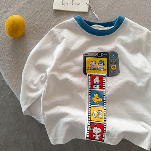 
Children's T-shirt men's long-sleeved 2026 spring children's cartoon top pure cotton baby three-dimensional bottoming shirt women's style