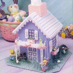 3D Embroidery Yarn Cross-Stitch New Style Living Room Garden House Tissue Box Roll Paper Box A10 Making Materials