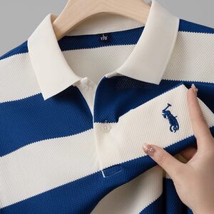 
Paul brand men's short-sleeved POLO shirt for summer new pure cotton high-end striped casual and fashionable lapel T-shirt