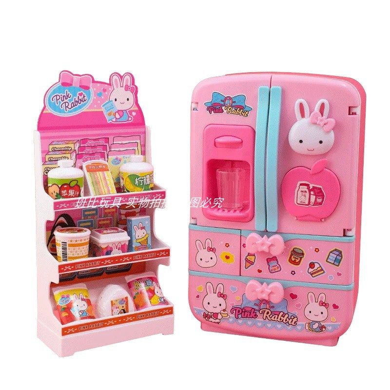 Pink Rabbit Simulation Refrigerator Toy