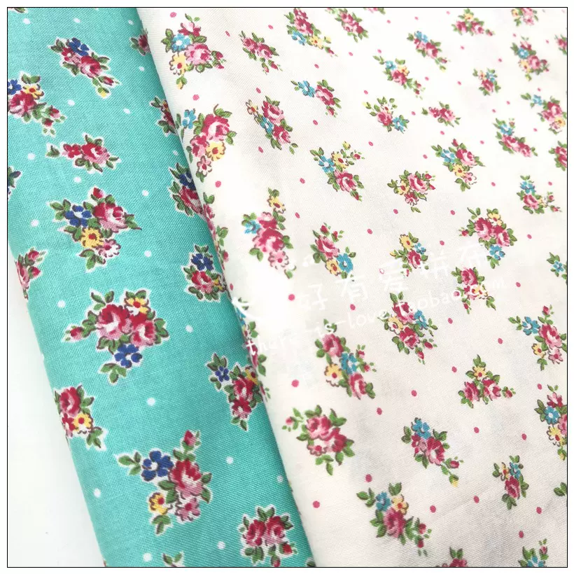 7日本有輪進口小花柄清新風格純棉印花布拼布娃