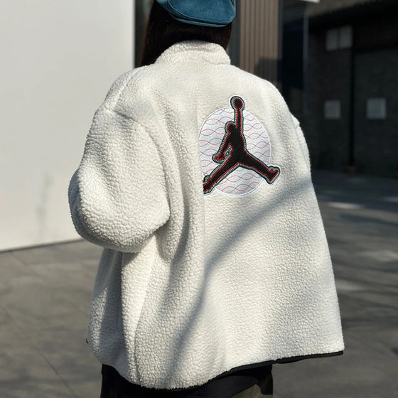 
JORDAN Nike AJ Jacket Men's Jordan Airman Imitation Sherpa Warm Casual Sports Jacket FV4017