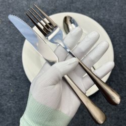 New High-End Steak Knife, Fork, and Plate Set, Western-Style Tableware, Three-Piece Set of Knife, Fork, and Spoon, Household Stainless Steel Western-Style Fork Tableware