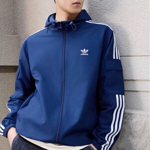 
Genuine adidas Adidas clover sleeve striped hooded sports quick-drying jacket men's KV8850