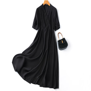 
'Untemporary' aura is fully opened! Black silk 1.2 meters extended style, flowing large skirt, long skirt