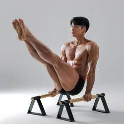 Iron Triangle Push-Up Stand, Iron and Wood Combination, Russian-Style Push-Up, Kirin Arm Small Parallel Bar Fitness Stand, Sports Equipment