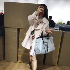 My girl Korean autumn and winter women's clothing is sweet, pink, tender, and fluffy. The medium length double-sided cashmere coat jacket is now available