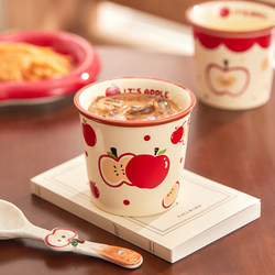 Cute and Stylish Apple-Shaped Coffee Mug for Women, Cute Latte Cup, Ceramic Cup for Home Use, Drinking Cup
