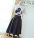 2022 autumn and winter women's clothing design with bow tie mid-length A-line skirt with high waist slimness and short swaying skirt