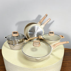 Hot Selling [Selected] a10 Cookware Hot Selling Medical Stone Set Pot Four-piece Set Non-Stick Cross-Border Pan Electric