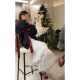 Korean style fashion heavy industry elastic waist lace ear skirt for women 2025 autumn and winter new sweet super fairy skirt
