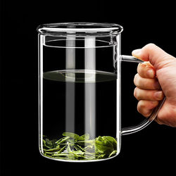 Tea Cup for Men, Special High Borosilicate Glass Cup for Making Tea, Large Capacity 1000ml, Large Size for Personal Use in the Office for Drinking Water