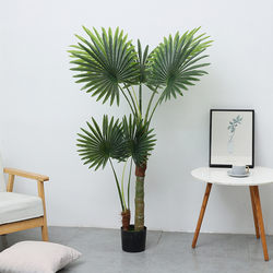 Simulated two-pole small artificial sunflower tree wholesale brown large plant bonsai indoor and outdoor landscaping fake tree