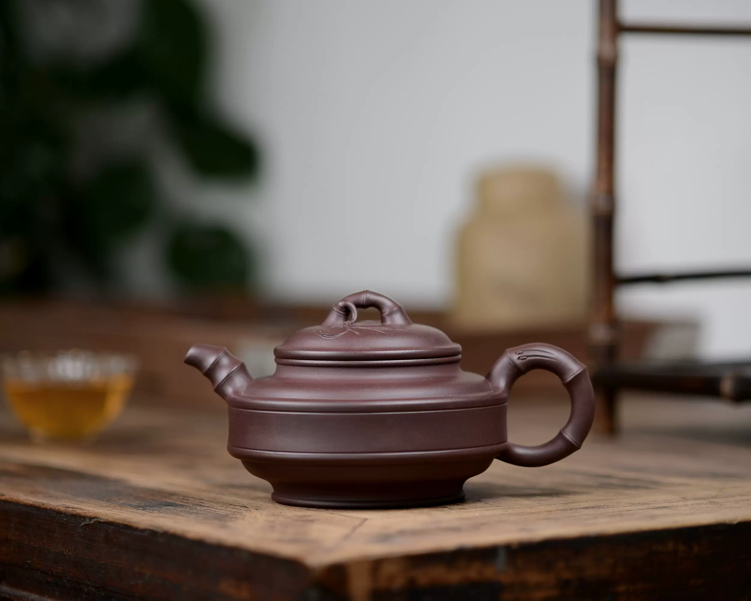 陈美华紫砂壶纯手工紫泥茶壶宜兴400ml工艺美术师双线竹鼓紫砂壶