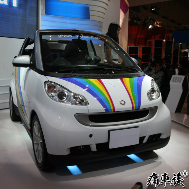 SMART Smart car sticker, pull flowers, new energy decoration modified car stickers rainbow body film coating
