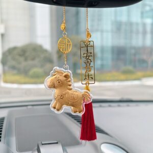 
2026 New Year of the Horse pendant car pendant to make money immediately car pendant high-end rearview mirror car hanging for women