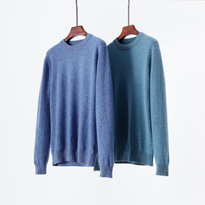 
Soft waxy floral yarn cashmere sweater, men's and women's round neck pullover, simple casual knitted sweater