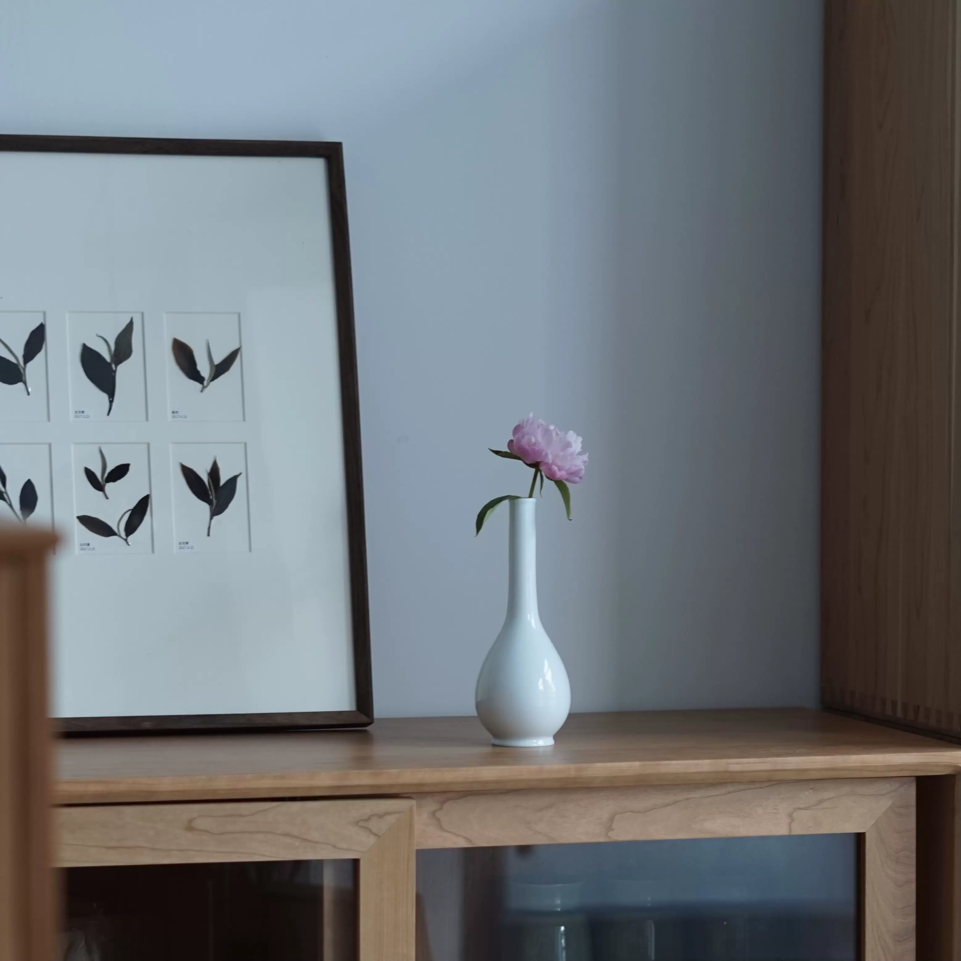 习茶日常 全手工青白釉净瓶花插花瓶花器