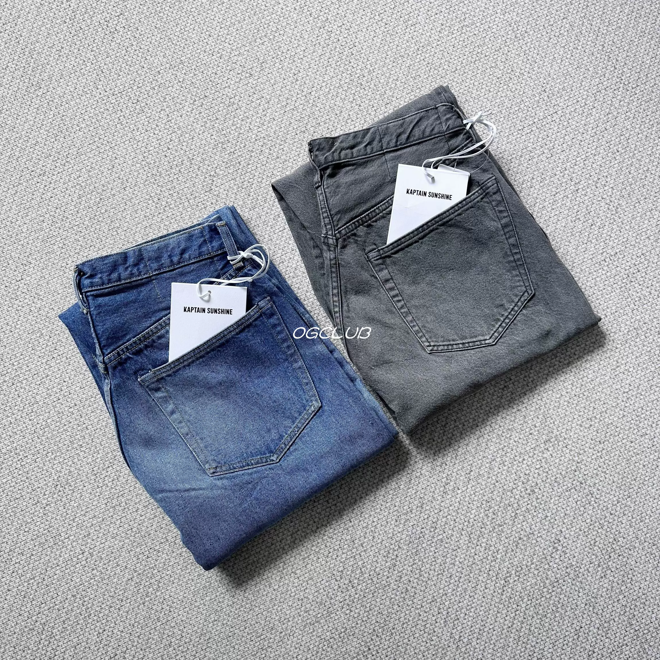KAPTAIN SUNSHINE 5P Zipper Denim Pants日产微锥水洗做旧牛仔裤