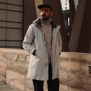 
WARMLIFE jacket spring, autumn and winter outdoor mid-length hooded cotton windbreaker for men and women, minimalist and fashionable