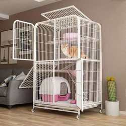 Cat Cage, Cat Villa, Household Two- or Three-Story Cat Nest, Large Cat House with Toilet, Cat Pet with Extra Large Free Space
