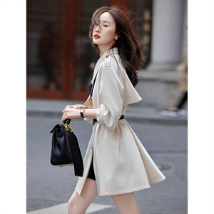 Awakening Paradise Dress-style Bow Tie Fashion Trench Trench 2025