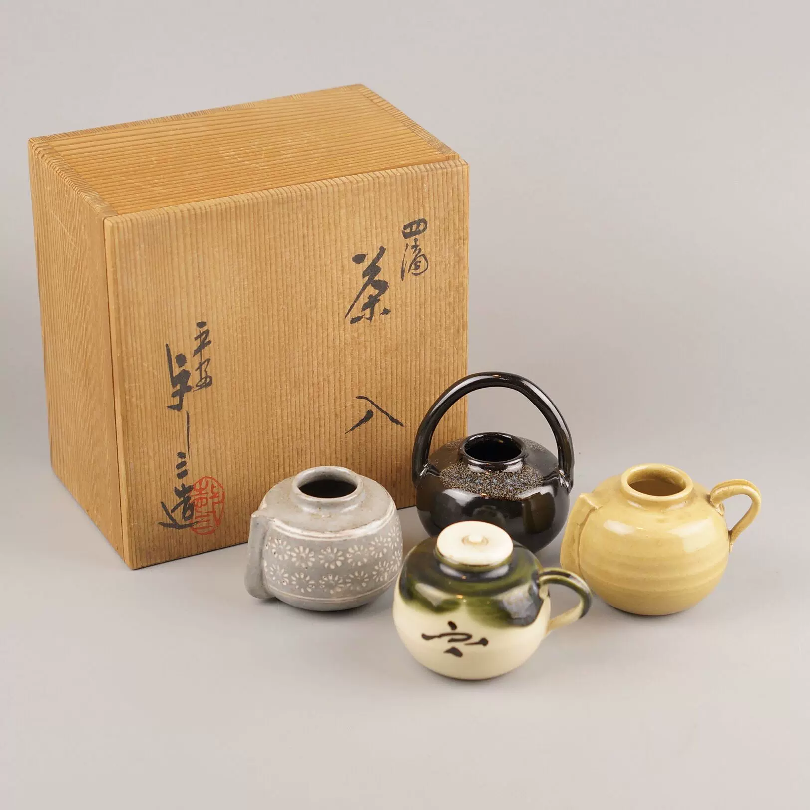 日本乾茂號造純錫製茶葉罐本錫茶壺茶入茶倉日式茶道具煎茶器錫罐-Taobao