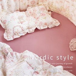 Newborn Crib Fitted Sheet Baby Crib Sheet Children's Splicing Mattress Cover Bed Cover Pure Cotton Class a Kindergarten Special Use