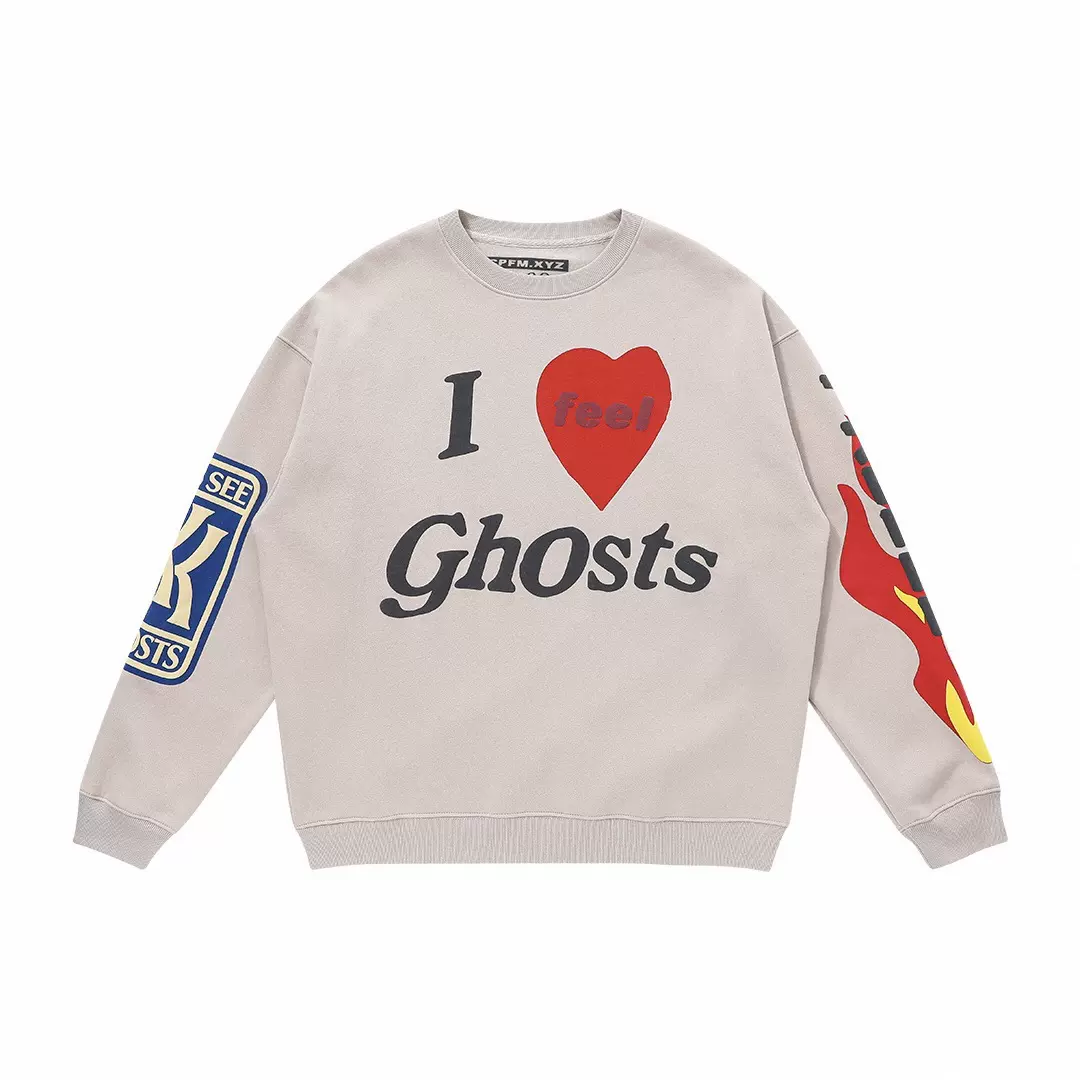 CPFM KANYE WEST KIDS SEE GHOSTS 爱心火焰印花发泡圆领卫衣男女-Taobao