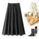 French mature style OL temperament professional mid-skirt high-waisted large umbrella skirt slim elastic waist commuter a-line skirt
