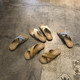 2025 new ethnic style sandals summer retro woven cross bohemian student flat flip flops

