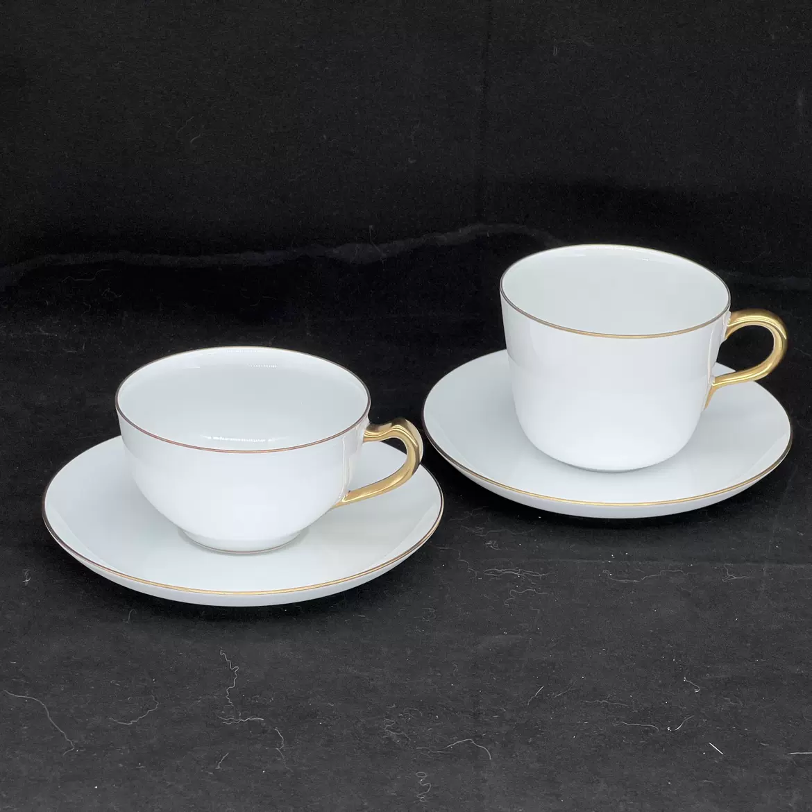 日本進口大倉陶園咖啡杯OKURA ART 白瓷鎏經典款 早餐杯紅茶杯1組-Taobao