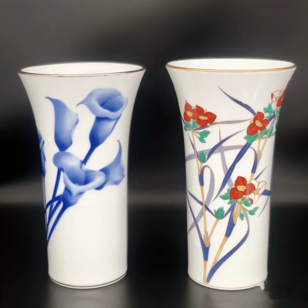 日本进口花瓶香兰社花瓶百年有田烧品牌一只高25cm特价活动-Taobao