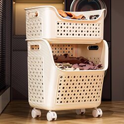 Dirty Clothes Storage Basket, Categorized Laundry Basket, Household Double-Layer Laundry Basket, Dirty Clothes Hamper