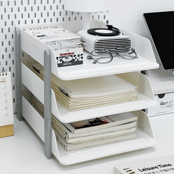 Desktop Office File Storage Rack, Multi-Layer Multi-Functional Storage Rack for Books, A4 Documents, Student Bookshelf