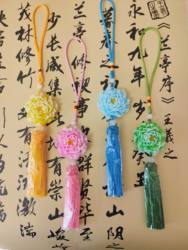 Luoyang Peony Flower Ancient Style Tassel Pendant Car Hanging Bag Hanging Travel Souvenir Gift Creative Home Decoration