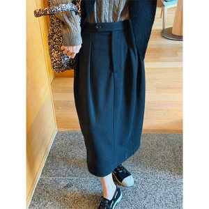 
[Tang Youyou] 500g thickened warm woolen long skirt flower bud skirt women's autumn and winter loose A-line skirt