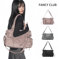 Korean Seo Yoon's Same Style Fancy Club Tote Bag with Straps, Motorcycle-Style Women's Bag, Large Capacity Shoulder Bag, Handbag, Crossbody Bag