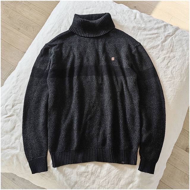 Large sizes available on clearance, Spanish designer brand exported, men's loose slim turtleneck pure cotton sweater and sweater