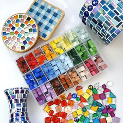 DIY Crystal Glass Mosaic Patches 450 Pieces Handmade Parent-Child Material Kit Children's Cultural and Creative Educational Development Activities