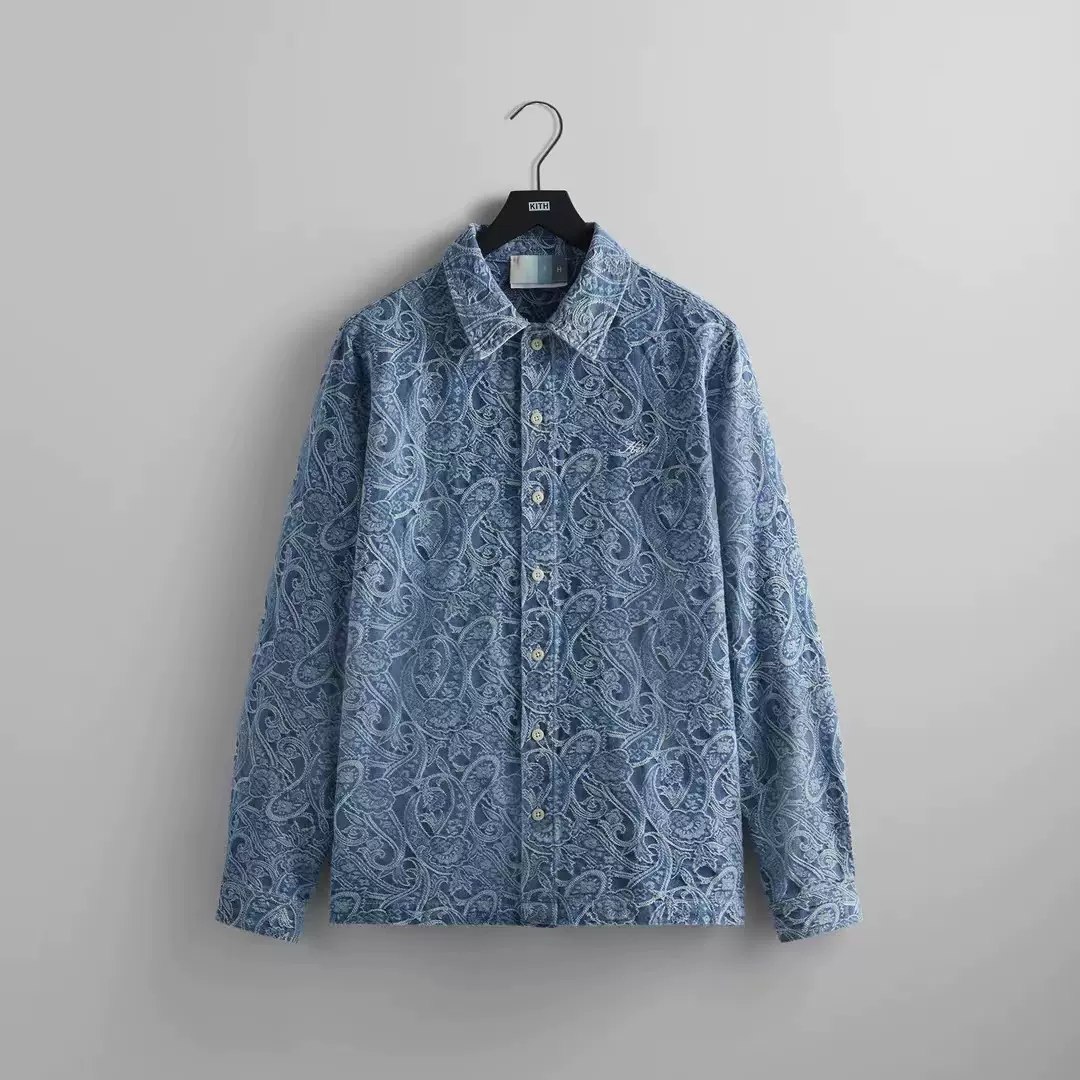 KITH Japanese indigo jacquard コーチジャケット 7e90b7acad702c719524127b2ceafc