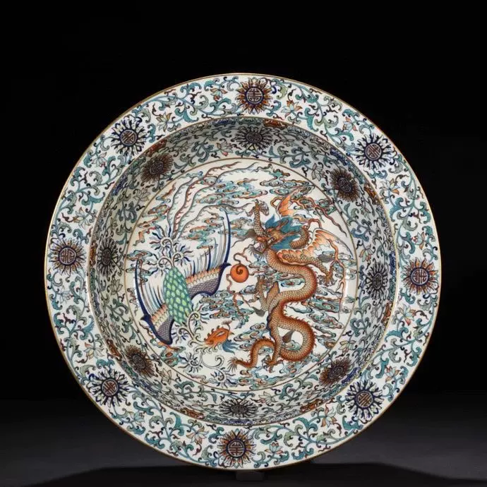 中国清時代　粉彩花鳥図大鉢　直径約27.5㎝　東Y7-0801⭐︎2Fタルオ 中国清時代 粉彩花鳥図大鉢 直径約27.5㎝ 東Y7-0801