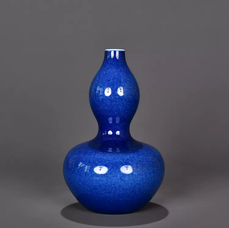 清乾隆宝石蓝釉葫芦瓶(有瑕疵) 海外回流老瓷器老货古玩20412-Taobao