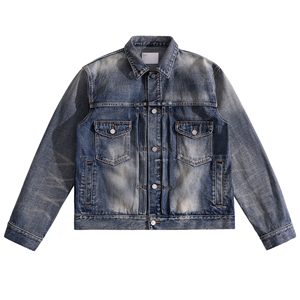 
SELFNESS TYPE2 UTILITY JACKET 15 oz Washed Antique Denim Jacket Men's