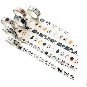 
Cat Tape Creative Cute Washi Girl Handbook Collage Cartoon Children Animal Basic Handbook Decoration Sticker