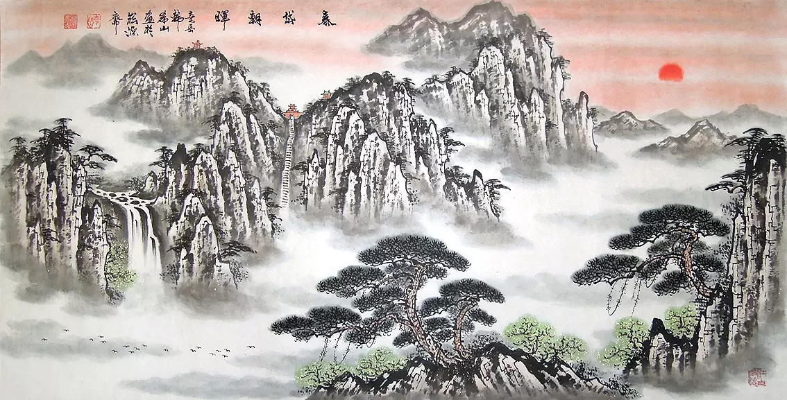 山水畫 開運化煞福祿壽*山水畫*山水圖-82x69cm | 開運畫作| Yahoo購物中心